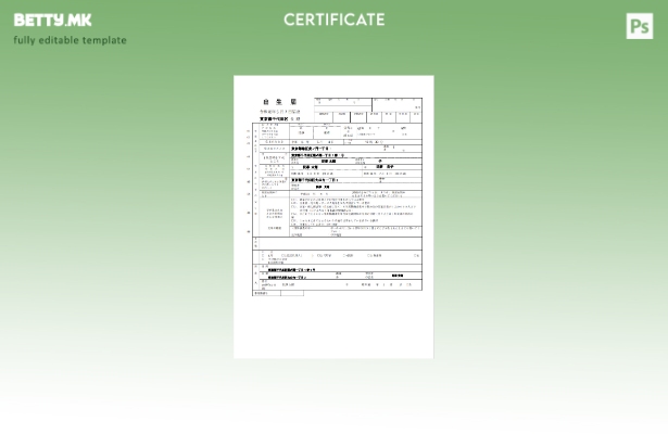 Модерен стил Јапонски витален запис од матичната книга на родените во шаблон за